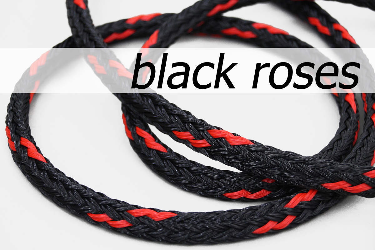 Air rope (Hohlgeflecht) mehrfarbig - Black roses